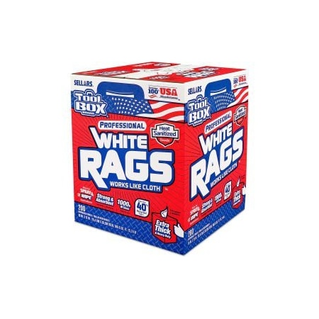 Sellars Toolbox Z400 White Rags, 200 SheetsBox, 6 BoxesCase 58202 58202